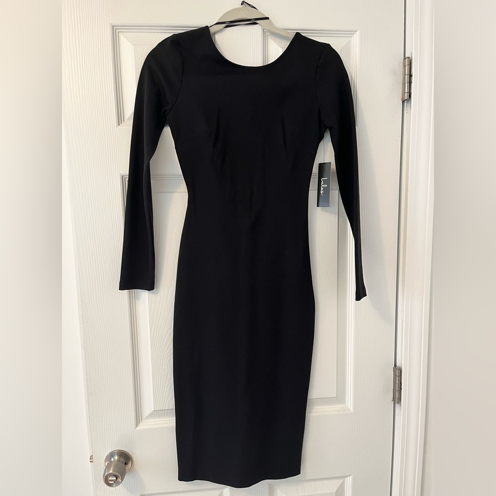 Black bodycon low back dress